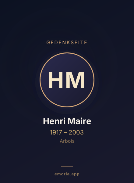 Gedenkportrait von Henri Maire