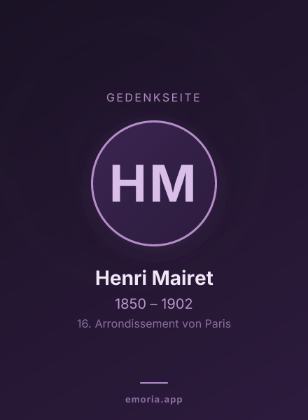Gedenkportrait von Henri Mairet
