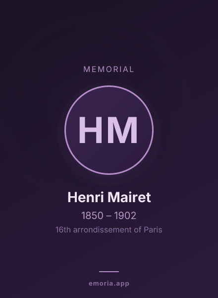 Memorial portrait of Henri Mairet