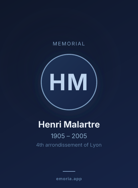 Memorial portrait of Henri Malartre