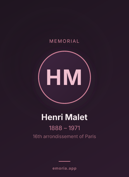 Memorial portrait of Henri Malet