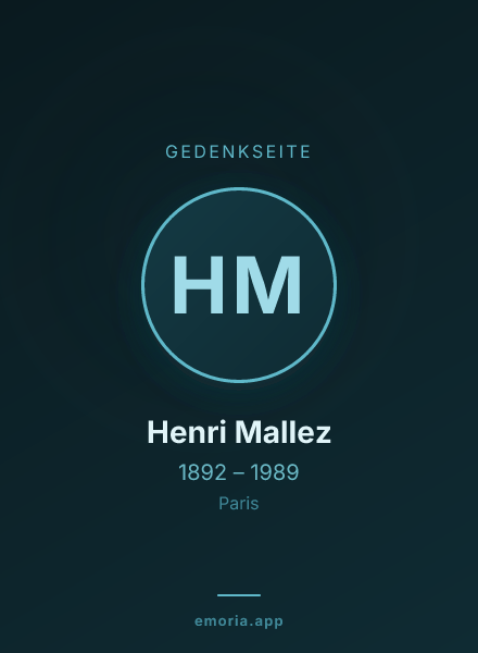 Gedenkportrait von Henri Mallez