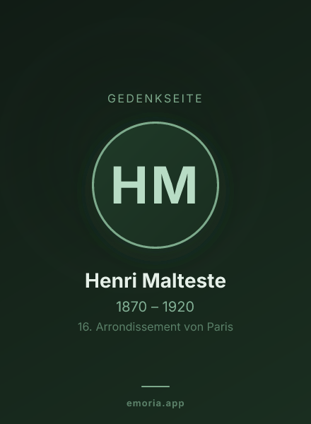 Gedenkportrait von Henri Malteste