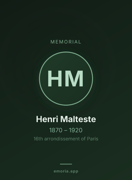 Memorial portrait of Henri Malteste