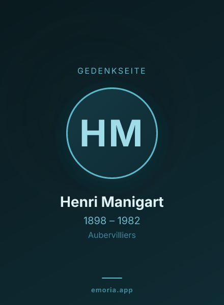 Gedenkportrait von Henri Manigart