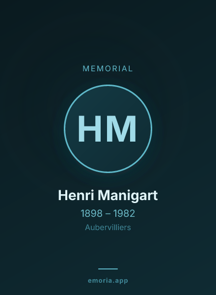 Memorial portrait of Henri Manigart