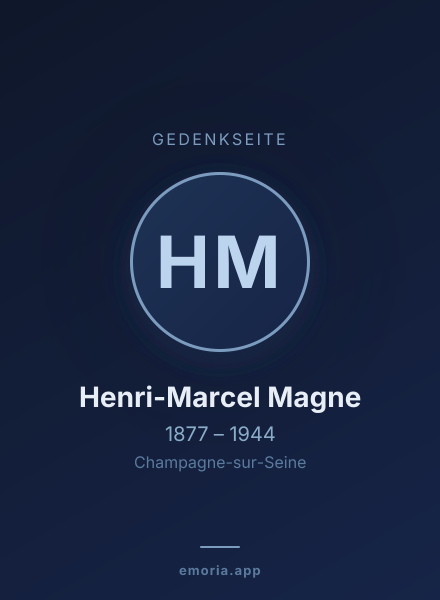 Gedenkportrait von Henri-Marcel Magne