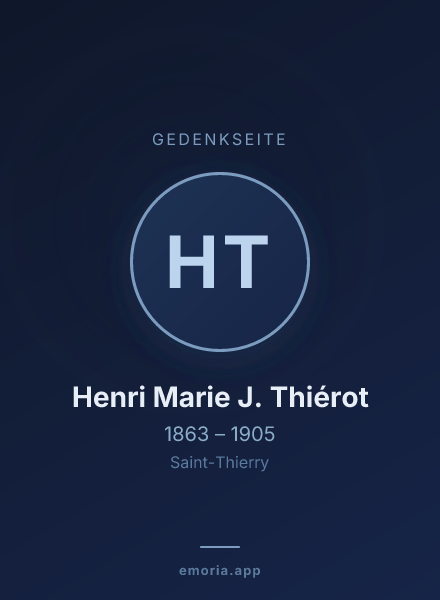 Gedenkportrait von Henri Marie J. Thiérot