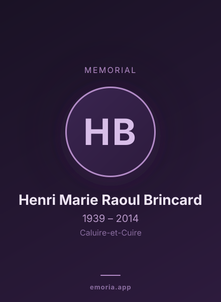 Memorial portrait of Henri Marie Raoul Brincard