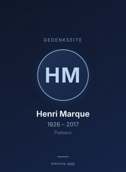 Gedenkportrait von Henri Marque