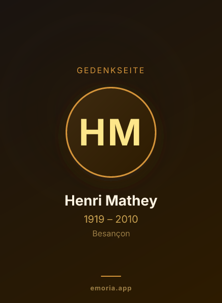 Gedenkportrait von Henri Mathey