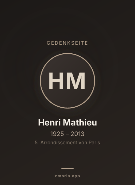Gedenkportrait von Henri Mathieu
