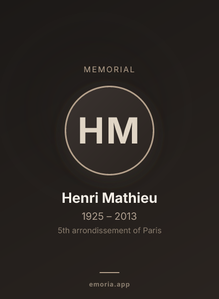Memorial portrait of Henri Mathieu