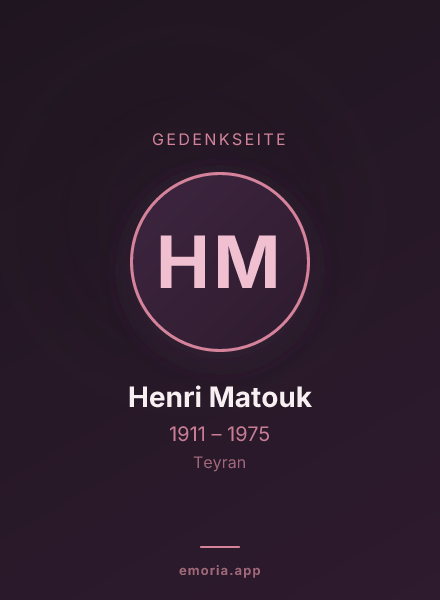 Gedenkportrait von Henri Matouk