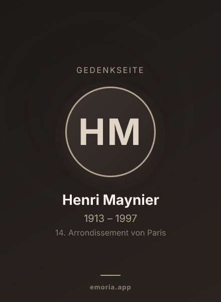 Gedenkportrait von Henri Maynier