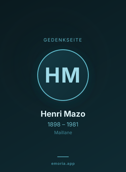 Gedenkportrait von Henri Mazo