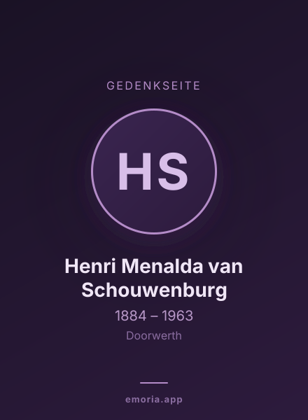 Gedenkportrait von Henri Menalda van Schouwenburg