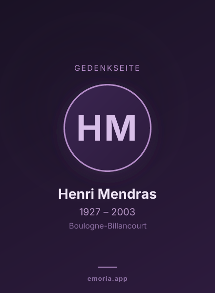 Gedenkportrait von Henri Mendras