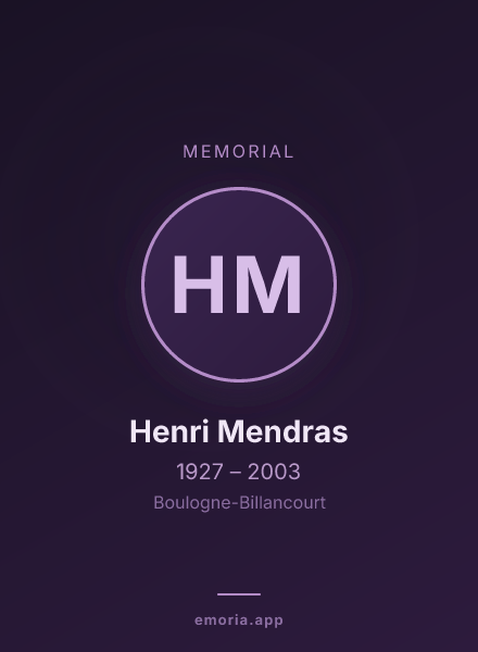 Memorial portrait of Henri Mendras