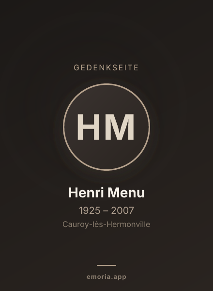 Gedenkportrait von Henri Menu