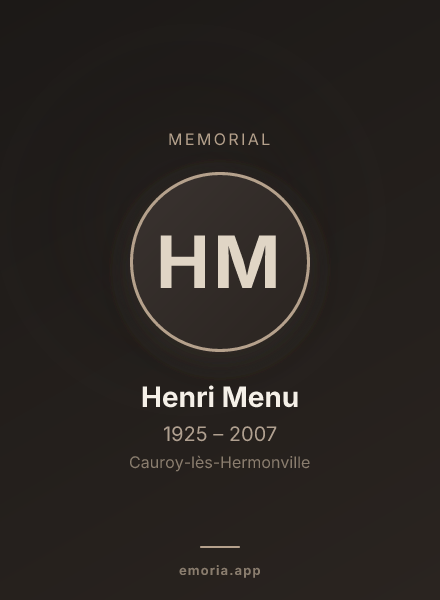 Memorial portrait of Henri Menu
