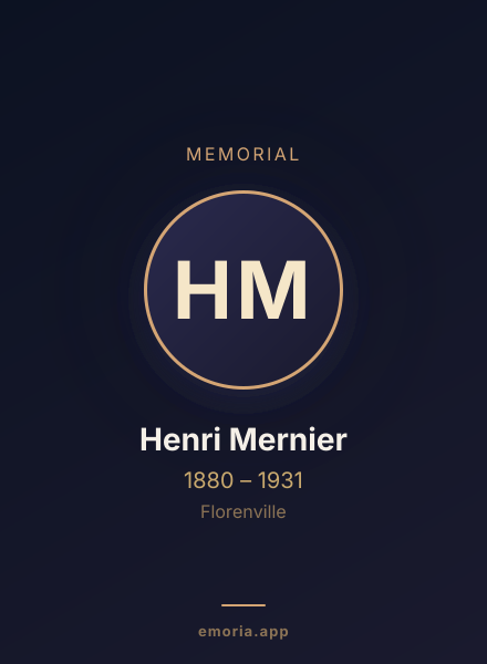 Memorial portrait of Henri Mernier