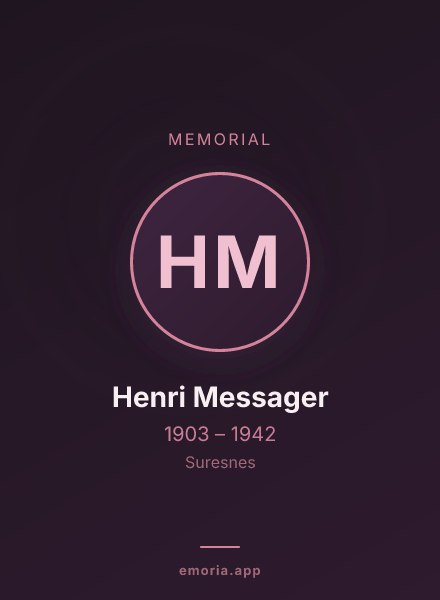 Memorial portrait of Henri Messager