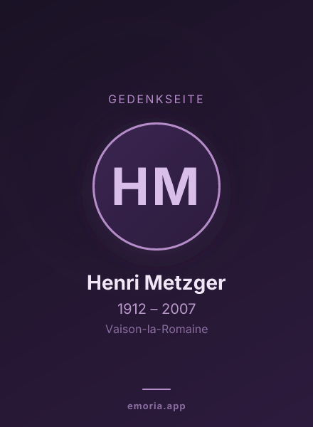 Gedenkportrait von Henri Metzger