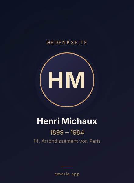 Gedenkportrait von Henri Michaux