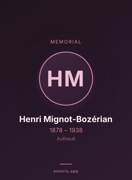 Memorial portrait of Henri Mignot-Bozérian