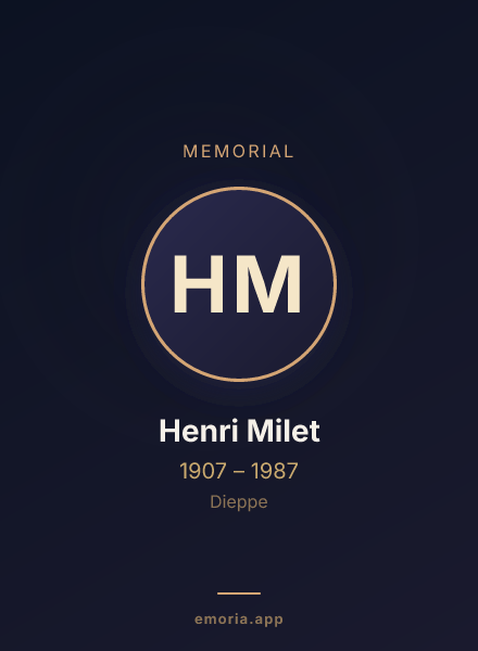Memorial portrait of Henri Milet