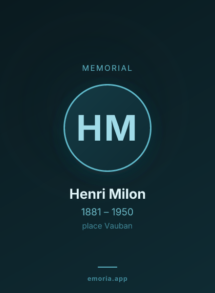 Memorial portrait of Henri Milon