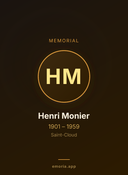 Memorial portrait of Henri Monier