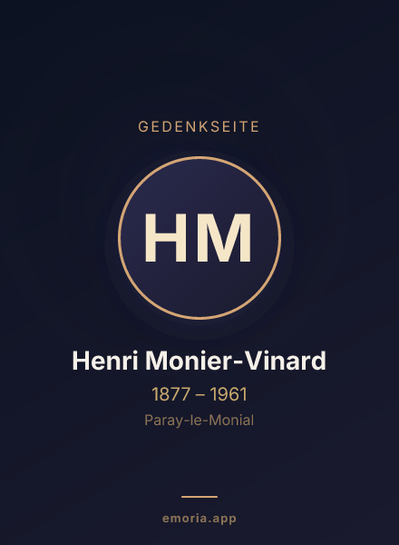 Gedenkportrait von Henri Monier-Vinard