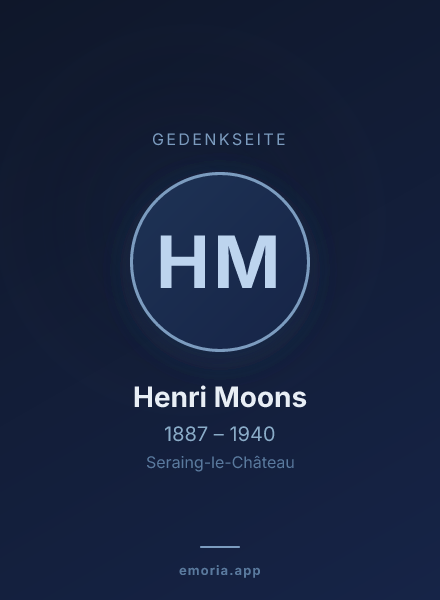 Gedenkportrait von Henri Moons