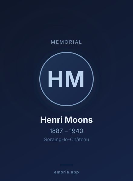 Memorial portrait of Henri Moons