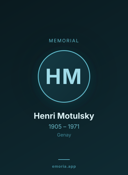 Memorial portrait of Henri Motulsky