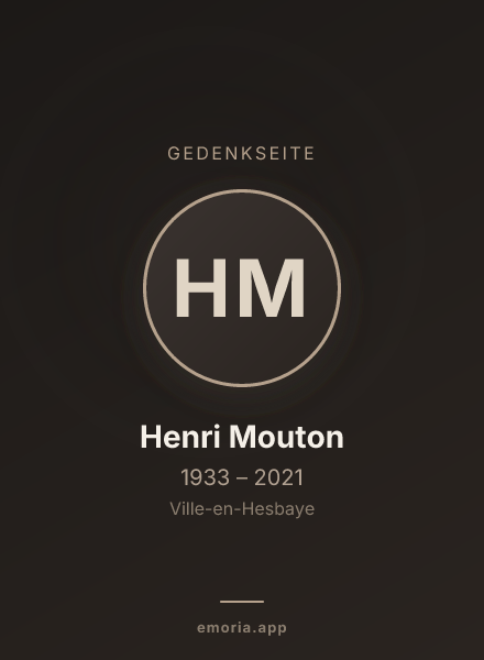 Gedenkportrait von Henri Mouton