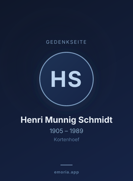 Gedenkportrait von Henri Munnig Schmidt