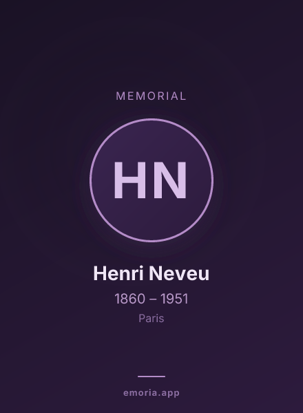 Memorial portrait of Henri Neveu