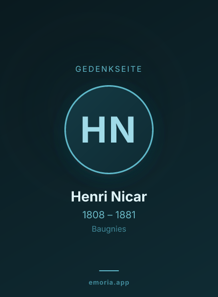 Gedenkportrait von Henri Nicar