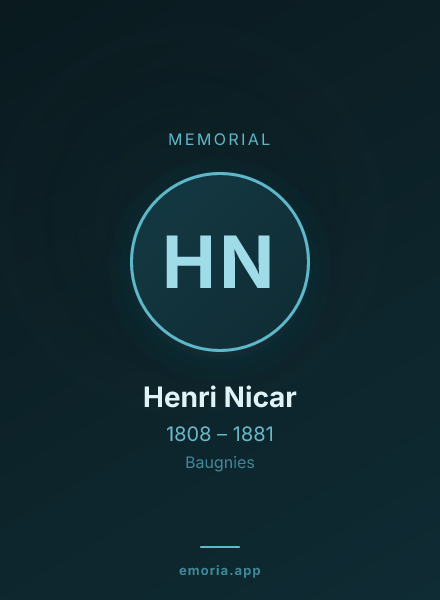 Memorial portrait of Henri Nicar