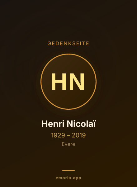 Gedenkportrait von Henri Nicolaï