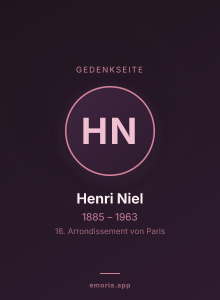Gedenkportrait von Henri Niel