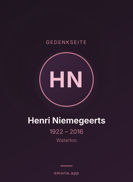 Gedenkportrait von Henri Niemegeerts