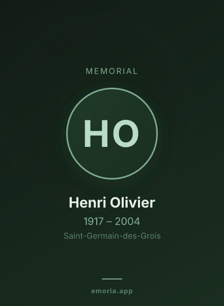 Memorial portrait of Henri Olivier