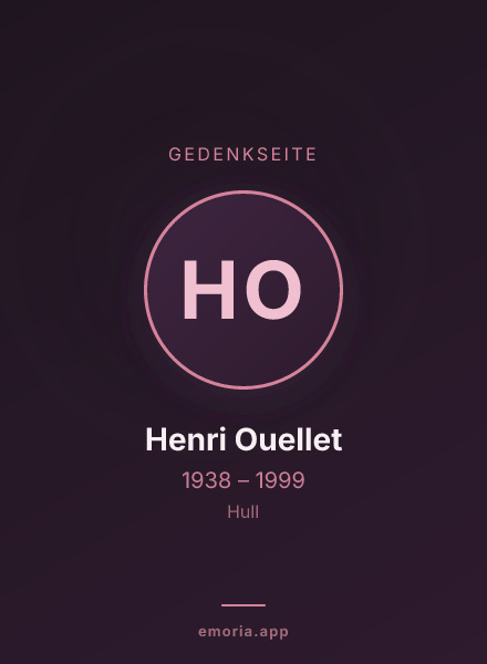 Gedenkportrait von Henri Ouellet