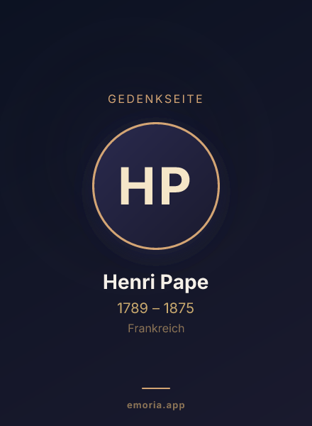 Gedenkportrait von Henri Pape