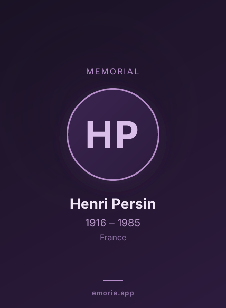 Memorial portrait of Henri Persin