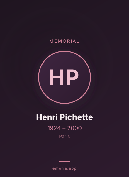 Memorial portrait of Henri Pichette